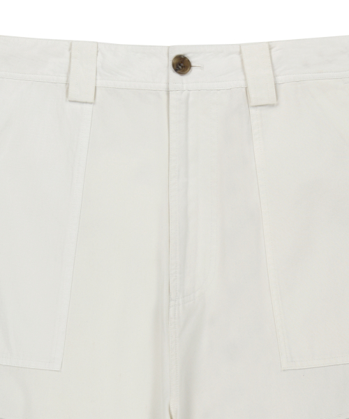 PATCHWORK CARGO BERMUDA PANTS FOR MEN IN WHITE