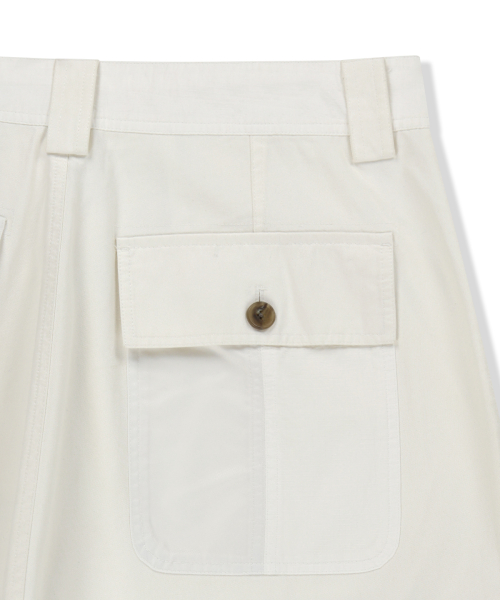 PATCHWORK CARGO BERMUDA PANTS FOR MEN IN WHITE