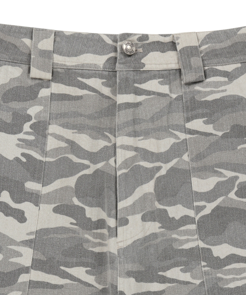 CAMOUFLAGE CARGO BERMUDA PANTS FOR MEN IN GREY