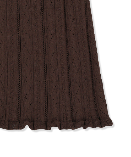 OPEN BACK RIBBED KNIT DRESS IN BROWN