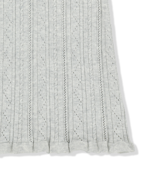 OPEN BACK RIBBED KNIT DRESS IN LIGHT GREY
