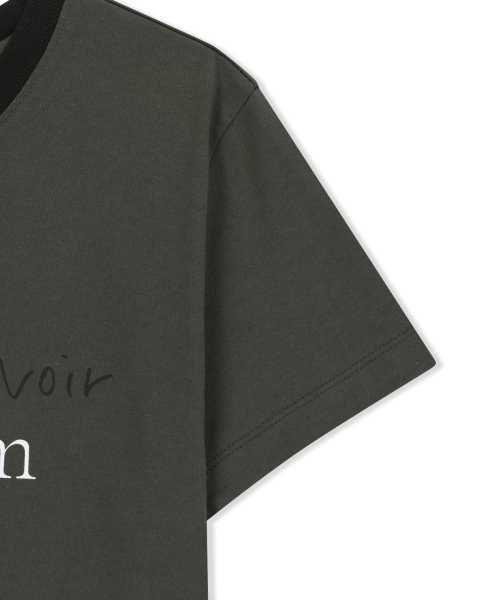 TONAL RIB LOGO CROP TOP IN CHARCOAL