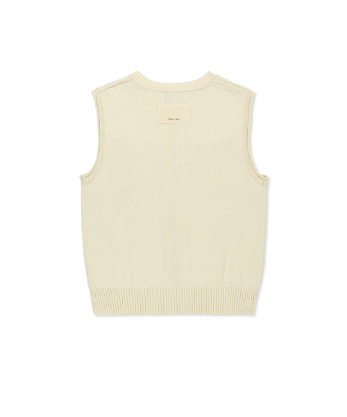 POCKET WASHED KNIT VEST IN LIGHT BEIGE