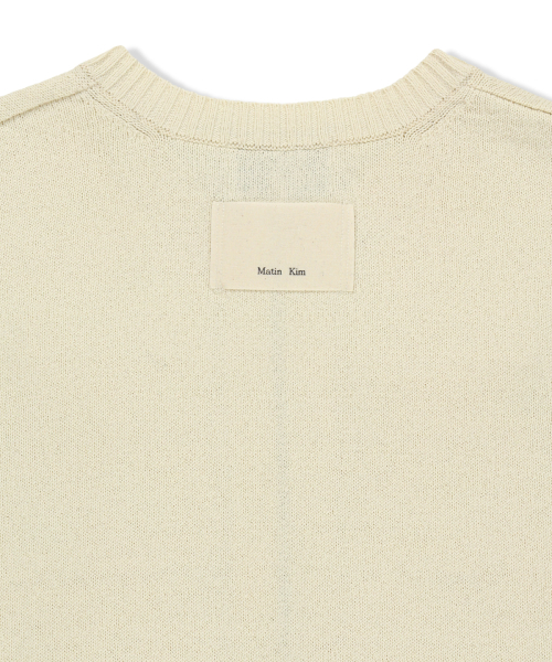 POCKET WASHED KNIT VEST IN LIGHT BEIGE