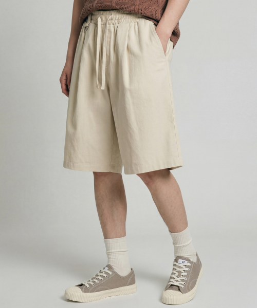 Cation D-Ring Burmuda Short Pants Cream KJSP2701