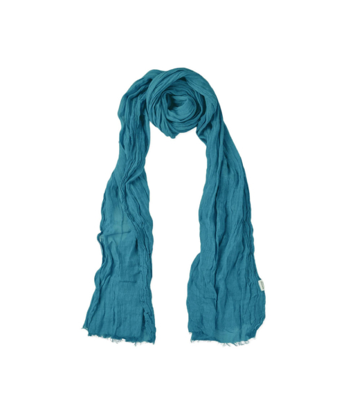 NATURAL GAUZE MIST LONG SCARF_DEEP BLUE