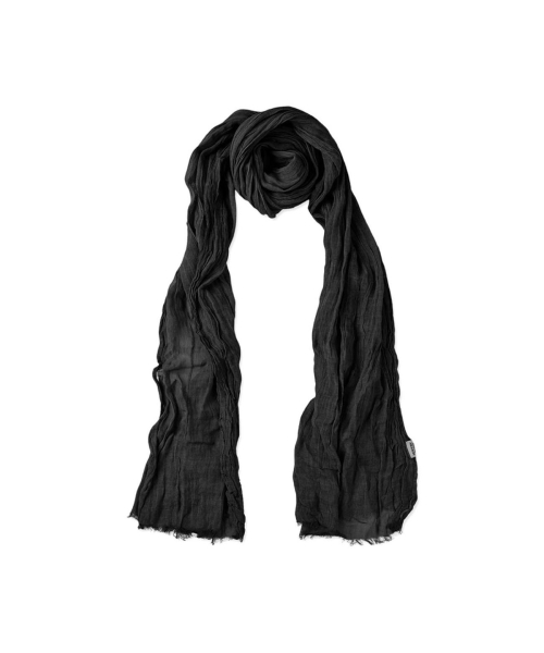 NATURAL GAUZE MIST LONG SCARF_BLACK