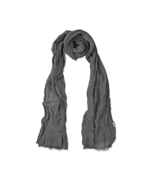 NATURAL GAUZE MIST LONG SCARF_CHARCOAL