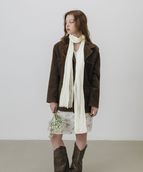 NATURAL GAUZE MIST LONG SCARF_BEIGE