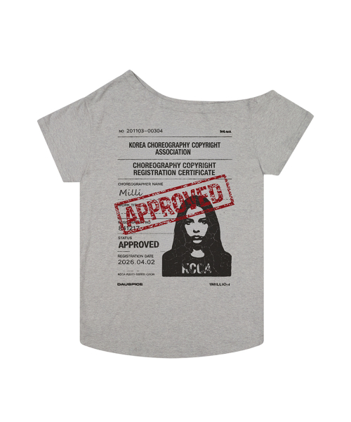 Choreo Rights One-Shoulder T-shirt Gray