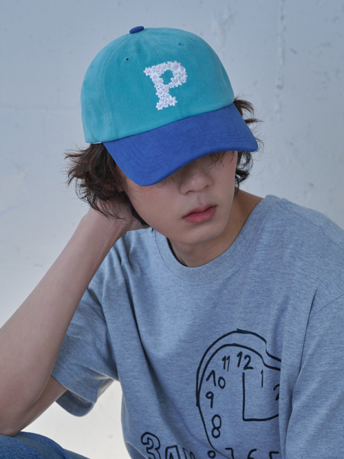Floral P Logo Ball Cap (Blue & Teal)