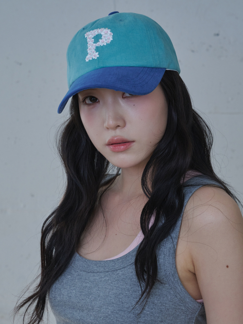 Floral P Logo Ball Cap (Blue & Teal)