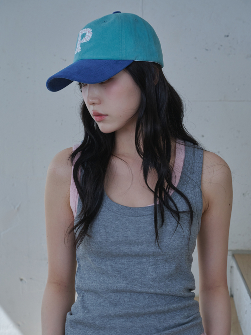 Floral P Logo Ball Cap (Blue & Teal)