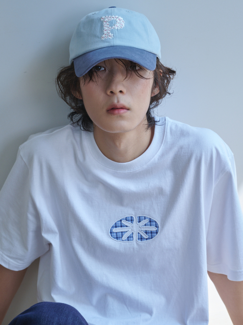 Floral P Logo Ball Cap (Soft Navy & Sky blue)