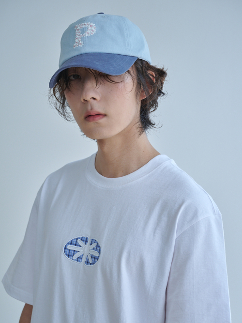 Floral P Logo Ball Cap (Soft Navy & Sky blue)
