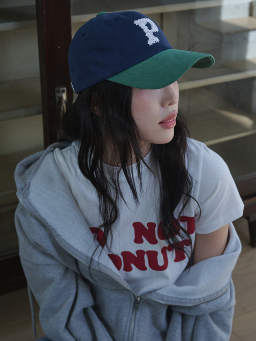 Floral P Logo Ball Cap (Green & Navy)