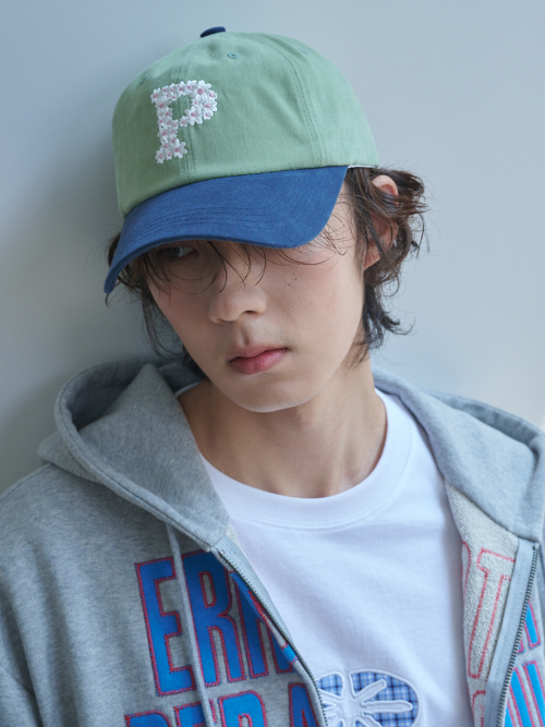 Floral P Logo Ball Cap (Navy & Olive)