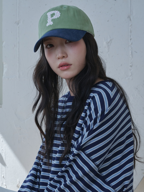 Floral P Logo Ball Cap (Navy & Olive)