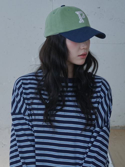 Floral P Logo Ball Cap (Navy & Olive)