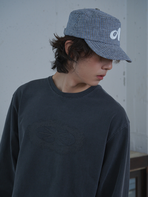 Linen Houndstooth Pillbox Cap