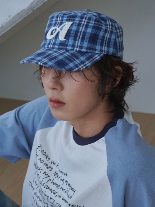 A Logo Check Pillbox Cap (Blue Check)