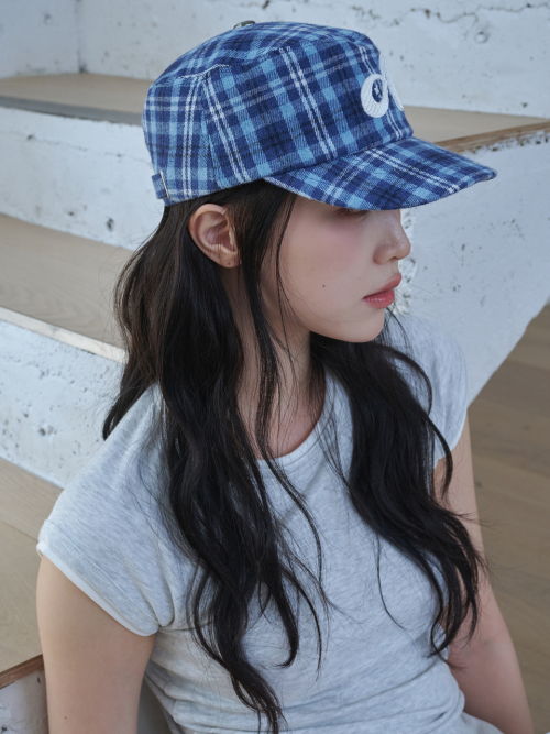 A Logo Check Pillbox Cap (Blue Check)