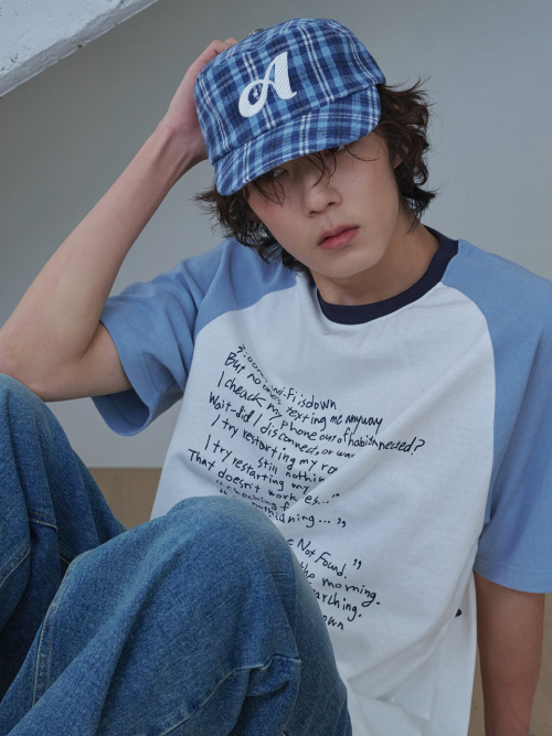 A Logo Check Pillbox Cap (Blue Check)
