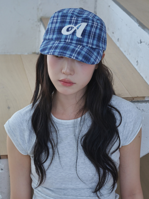 A Logo Check Pillbox Cap (Blue Check)