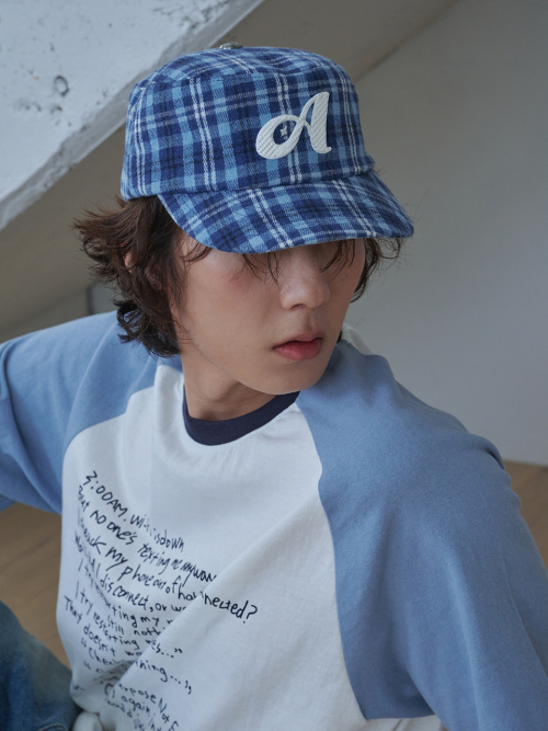 A Logo Check Pillbox Cap (Blue Check)