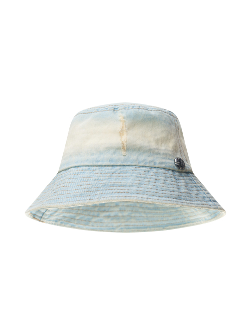 Vintage Bleaching Denim Bucket Hat (Light Blue Denim)
