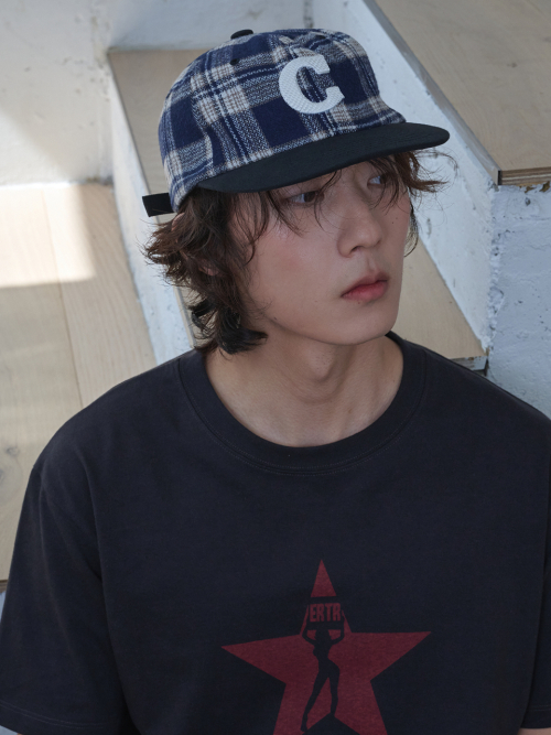 C Logo Check Cap (Navy Check)