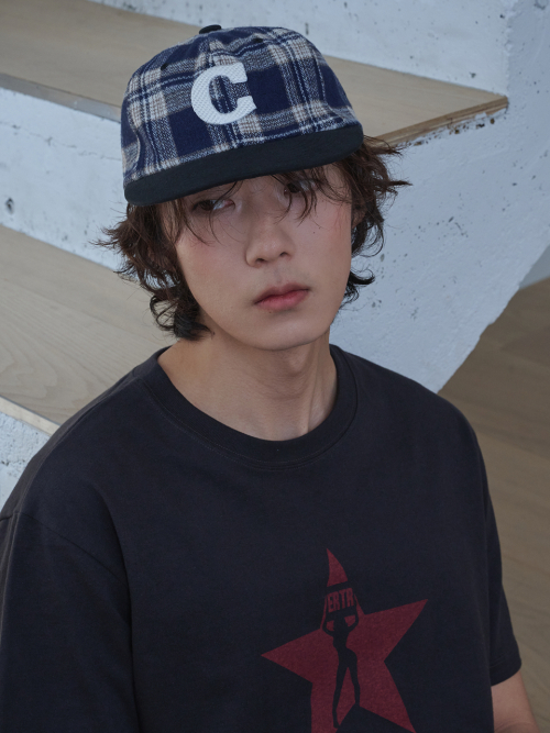 C Logo Check Cap (Navy Check)