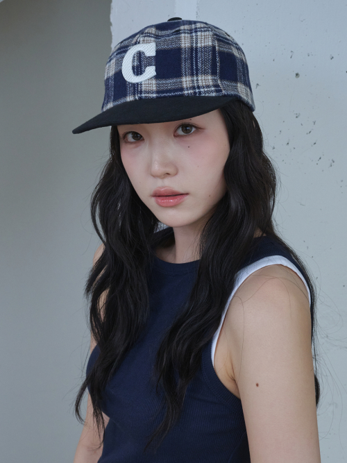 C Logo Check Cap (Navy Check)