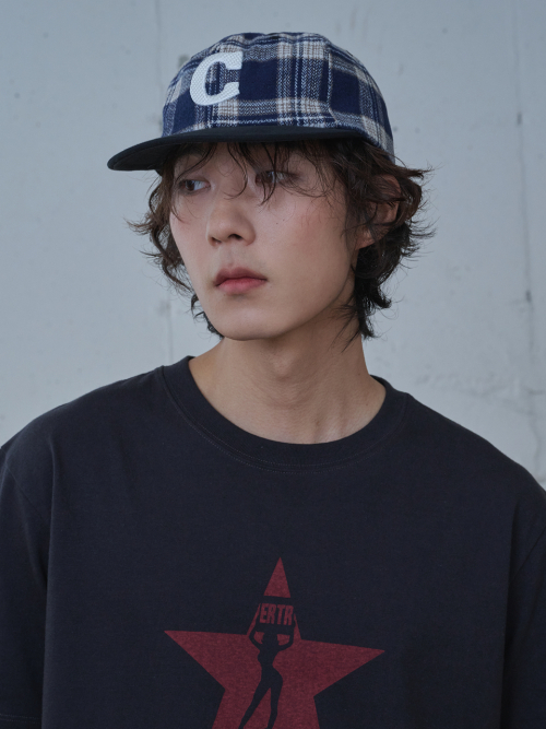 C Logo Check Cap (Navy Check)