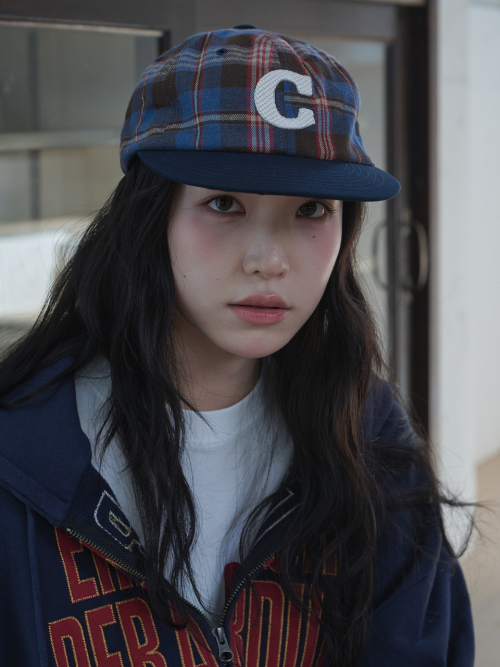 C Logo Check Cap (Brown Check)