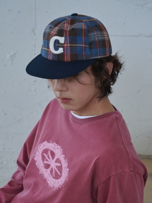 C Logo Check Cap (Brown Check)