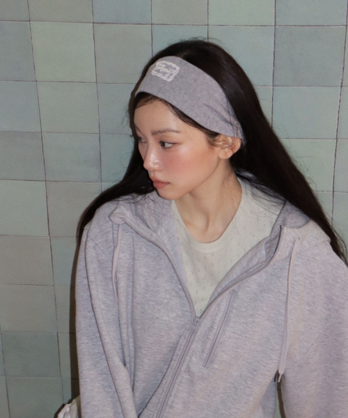 펀칭 레이스 헤어밴드[그레이]