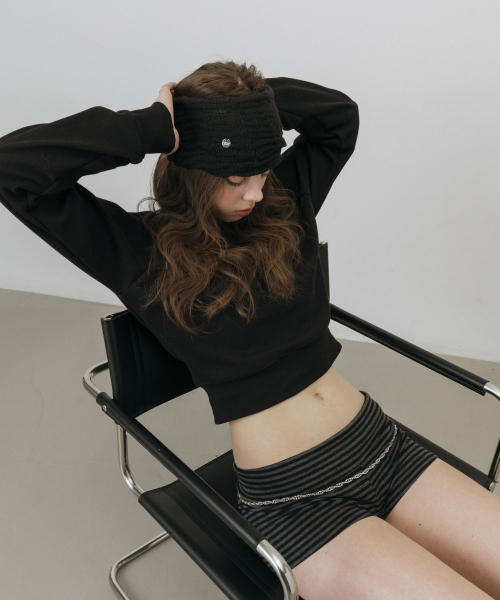 CROSS TWIST WIDE BANDANA_BLACK