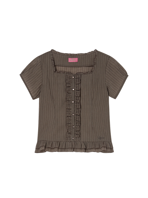 SQUARE BLOUSE BROWN