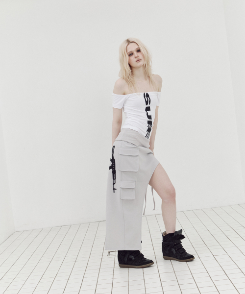 VERTICAL OFF-SHOULDER TOP / WHITE