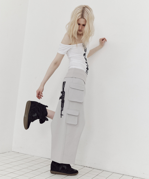 VERTICAL OFF-SHOULDER TOP / WHITE
