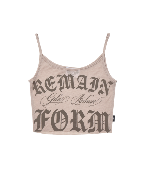RAW CUT-OFF CROP TANK TOP_BEIGE