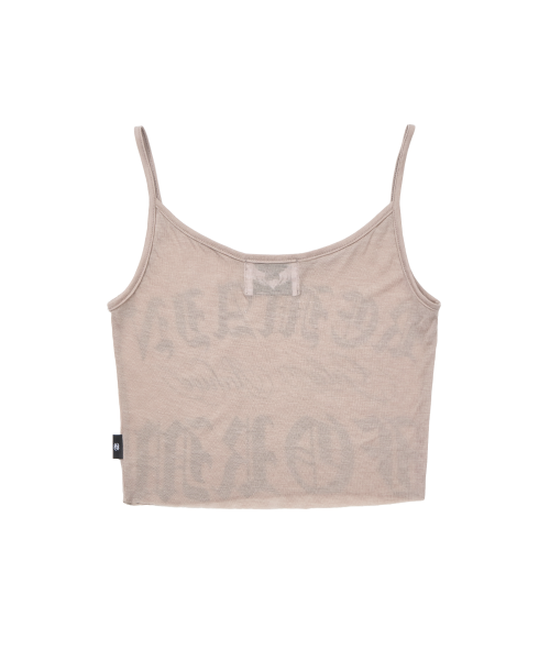 RAW CUT-OFF CROP TANK TOP_BEIGE