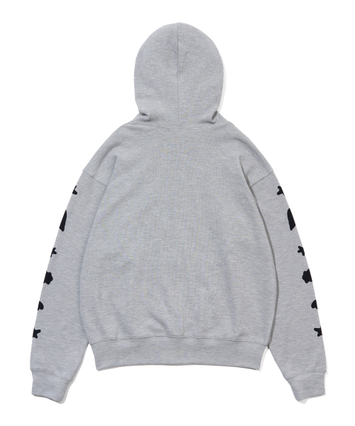 [3COLORS] GRAPHIC WAFFLE HOOD ZIP-UP