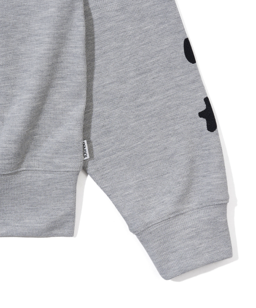 [3COLORS] GRAPHIC WAFFLE HOOD ZIP-UP