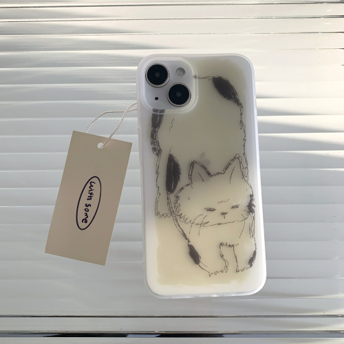 Vintage Paper Cat Semi-Transparent Phone Case