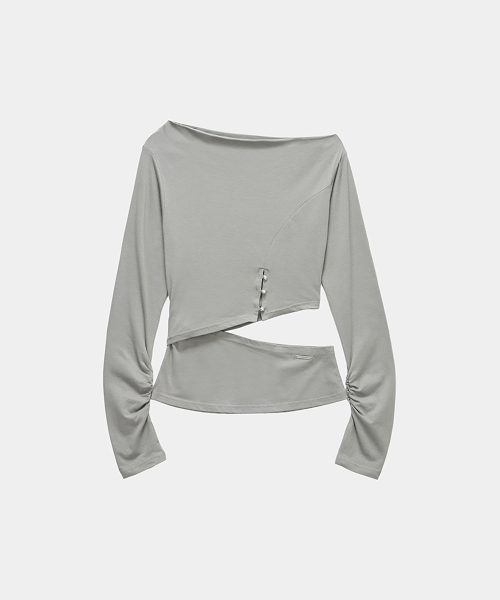 Cut-Out Open Long Sleeve (Gray)