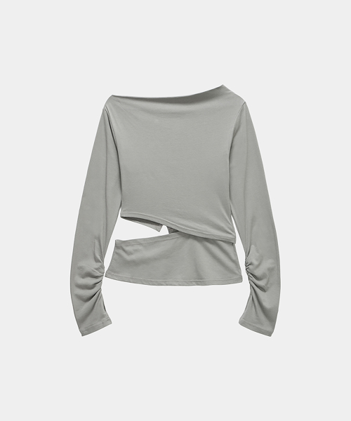Cut-Out Open Long Sleeve (Gray)