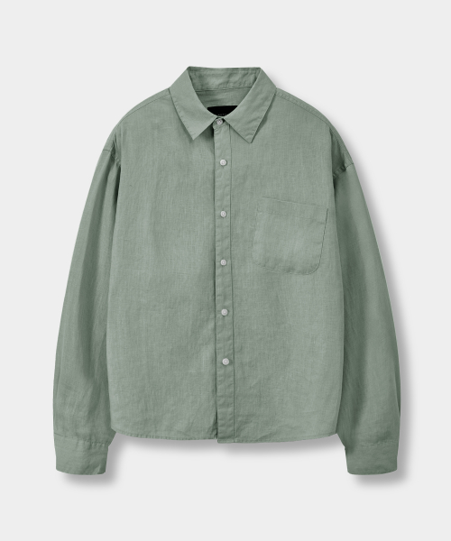 © EVERYONE’S LINEN 100% SEMI CROP SHIRT_5 COLOR