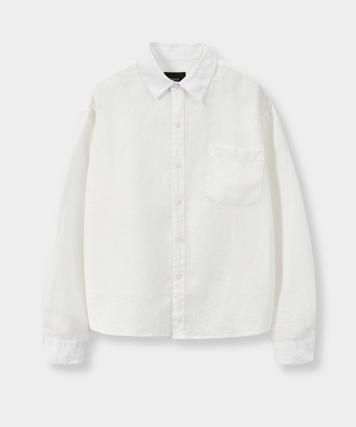 © EVERYONE’S LINEN 100% SEMI CROP SHIRT_5 COLOR
